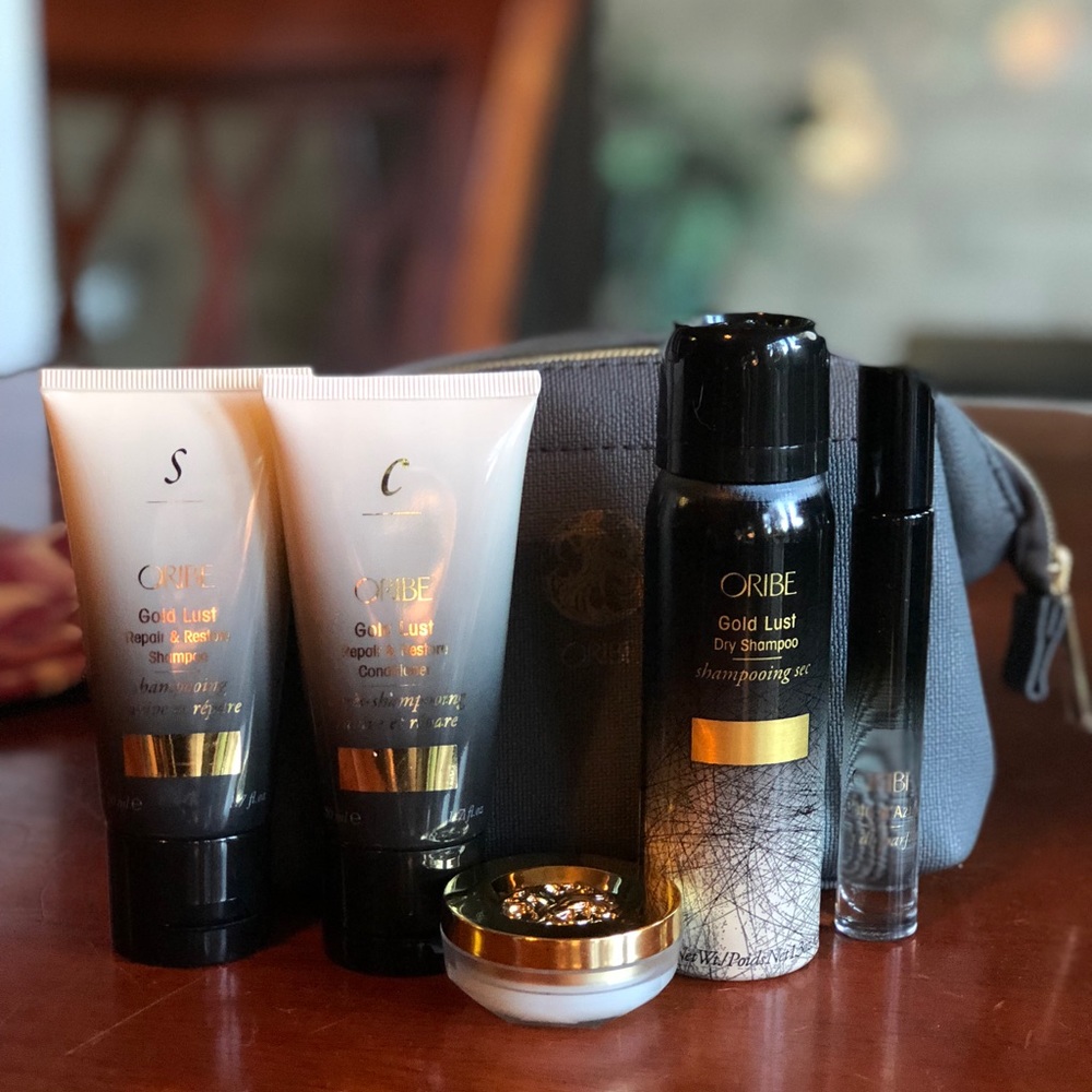 Oribe Gold Lust travel set with bag